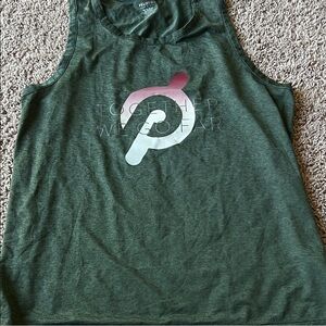 Peloton Forest Green Muscle Tee Together We Go Far Size Large